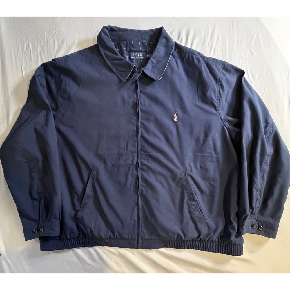 Polo Ralph Lauren Harrington Jacket 4XB Big & Tall Navy Full Zip Cotton Lined